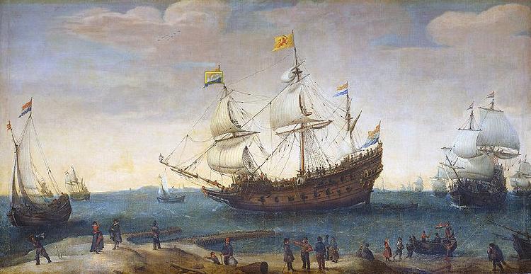 Hendrik Cornelisz. Vroom The Mauritius and other East Indiamen oil painting image